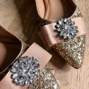Crown and Ivy gold glitter flats 8.5
